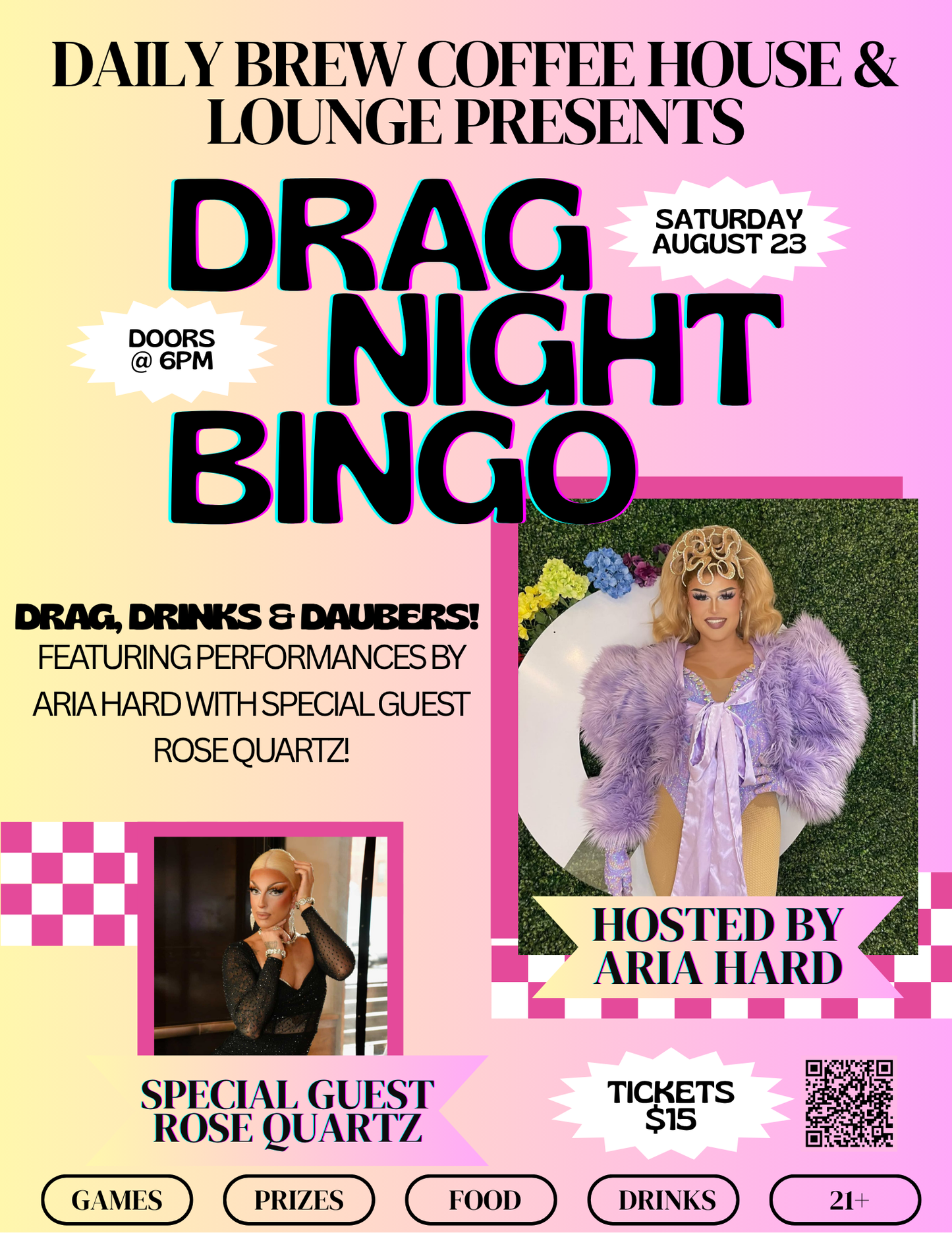 Drag Bingo: Hosted by Aria Hard with Special Guest Rose Quartz